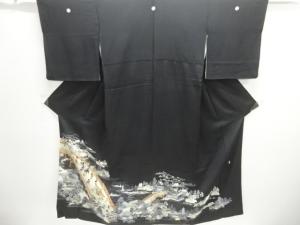 作家物　時代風景模様留袖(比翼付き)